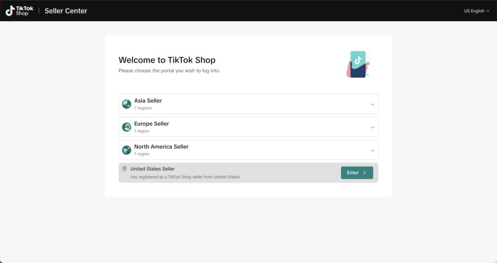 TikTok for business signup screen.